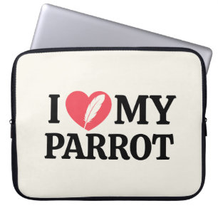 Persoonlijke Papegaaienliefde Minimaal Typografie Laptop Sleeve