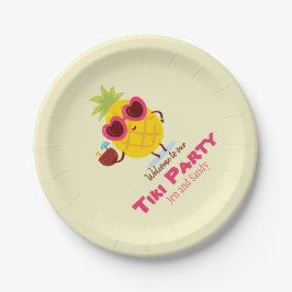 Persoonlijke papieren bord ananas Tiki-feest Luau
