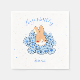 Persoonlijke papieren servet verjaardag Konijn
