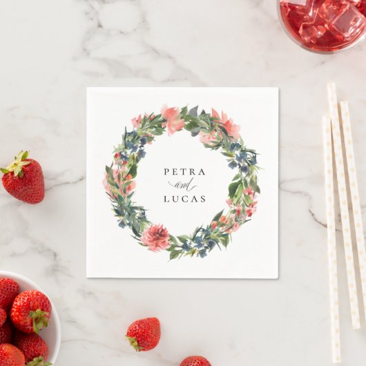 Persoonlijke papieren servetten met Navy Coral Bot (Insitu)