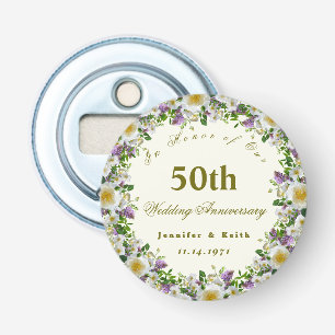 Persoonlijke paren 50th Wedding Jubileum Button Flesopener