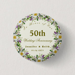 Persoonlijke paren 50th Wedding Jubileum Ronde Button 3,2 Cm