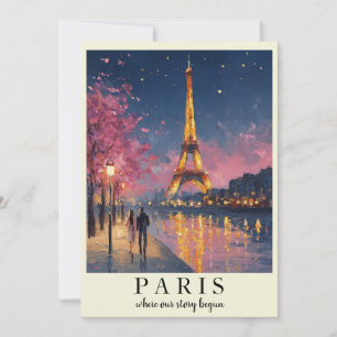 Persoonlijke Paris Night Flat Card   Aangepaste qu Kaart