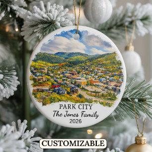 Persoonlijke Park City-versiering, op maat Utah Keramisch Ornament