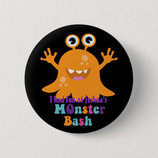 Persoonlijke partijkaart - Oranje monster Ronde Button 5,7 Cm