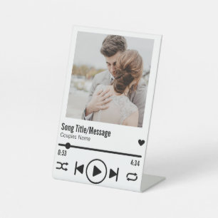 Persoonlijke Pas getrouwd Foto Song Playlist Reclamebord Met Voetstuk