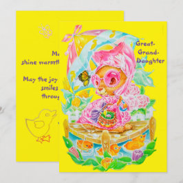 Persoonlijke Pasen-groet voor achterkleindochter Feestdagenkaart