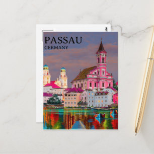 Persoonlijke Passau ansichtkaart, DUITSLAND kaart, Briefkaart