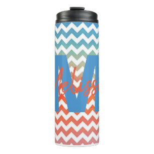 Persoonlijke pastel chevron thermosbeker