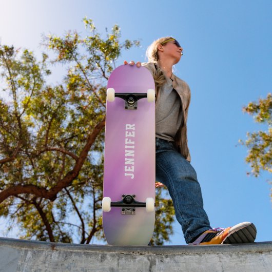 Persoonlijke Pastel Gradiënt Naam Skateboard (Buiten 1)