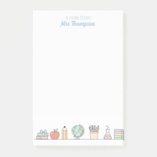 Persoonlijke pastel kleur leraren schrijfmateriaal post-it® notes