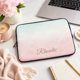Persoonlijke Pastel Marmer Laptop Sleeve