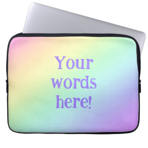 Persoonlijke Pastel Regenboog Gradiënt Laptop Sleeve