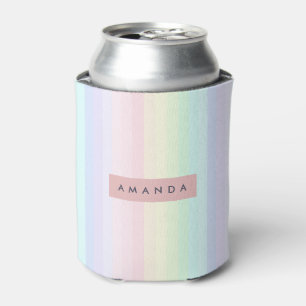 Persoonlijke Pastel Regenboog Streep Blikjeskoeler