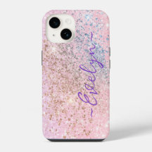 Persoonlijke pastel roze blauwe glitters