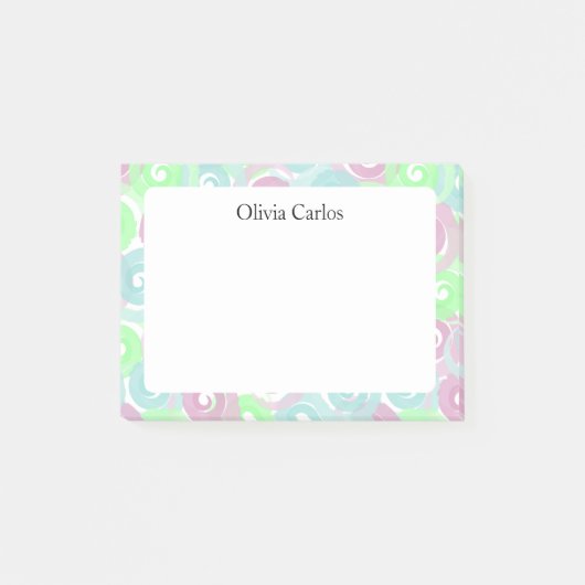 Persoonlijke Pastel Swirl Post-it® Notes (Voorkant)