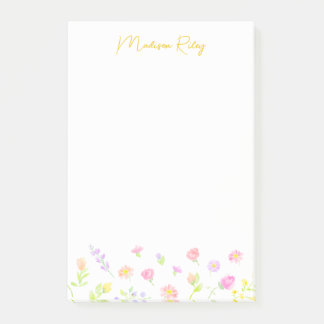 Persoonlijke pastel wilde bloem gouden Post-It-not Post-it® Notes