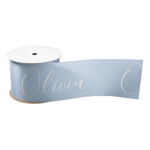 Persoonlijke Pastelblauwe Elegante Naam Satijn Lint
