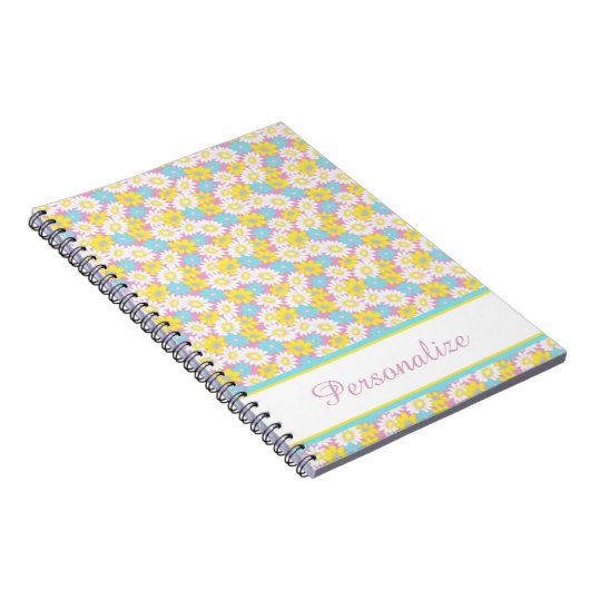 Persoonlijke pastelbloem notitieboek (Rechterzijde)