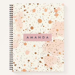 Persoonlijke Pastelkleurige Confetti Stip Design Notitieboek