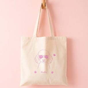 Persoonlijke Pastelkleurige Poodle-Tas voor Honden Tote Bag