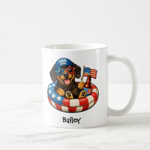 Persoonlijke Patriotische 4 Juli Dachshund Mok