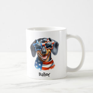 Persoonlijke Patriotische 4 Juli Dachshund Mok