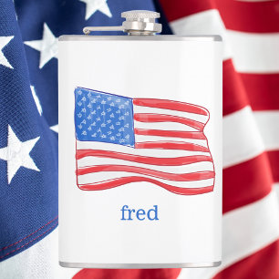 Persoonlijke patriottische Amerikaanse vlag Heupfles