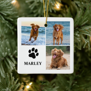 Persoonlijke Paw Hond Liefhebber Fotocollage Huisd Keramisch Ornament