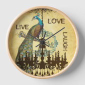 Persoonlijke Peacock Chandelier Clock (Voorkant)