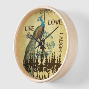 Persoonlijke Peacock Chandelier Clock