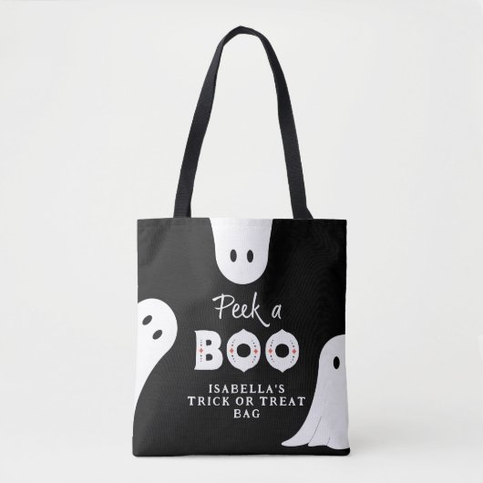 Persoonlijke Peek A Boo Ghosts-Trick or treat Draagtas (Voorkant)