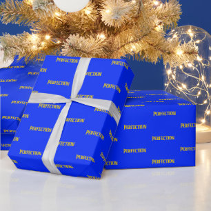 Persoonlijke Perfectie Elegante Blauwe Gele Goud Cadeaupapier
