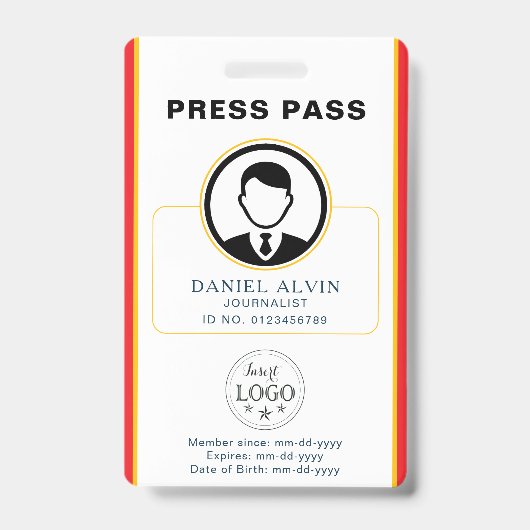 Persoonlijke Perspas met Foto-ID & QR-code Badge (Voorzijde)