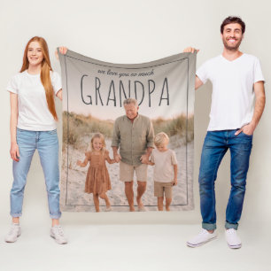Persoonlijke PhotoPop We houden zo veel van je opa Fleece Deken