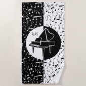 Persoonlijke pianoloverkunst strandlaken (Voorkant)
