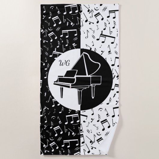 Persoonlijke pianoloverkunst strandlaken (Voorkant)