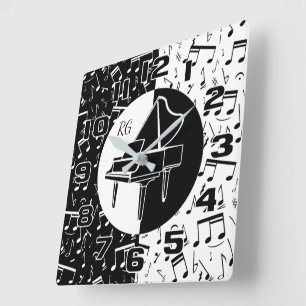 Persoonlijke pianoloverkunst vierkante klok