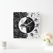 Persoonlijke pianoloverkunst vierkante klok (Huis)