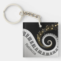 Persoonlijke pianosleutels en gouden Muzieknoten
