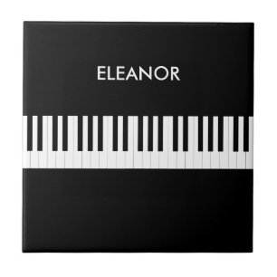 Persoonlijke pianotoetsen zwart en wit tegeltje
