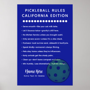 Persoonlijke Pickleball California Editie Poster
