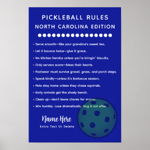 Persoonlijke Pickleball North Carolina Editie Poster