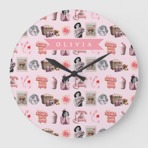 Persoonlijke Pin-Up Glamour Oude Hollywood Retro Grote Klok