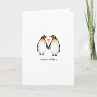 Persoonlijke Pinguïn Valentijnskaart Liefdeskaart Kaart