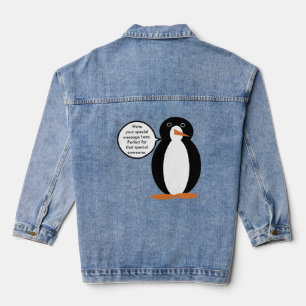 Persoonlijke Pinguïndame Ms. Penguin in haar bloot Denim Jacket