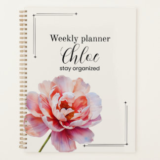Persoonlijke Pioen Planner Esthetische Wekelijkse 