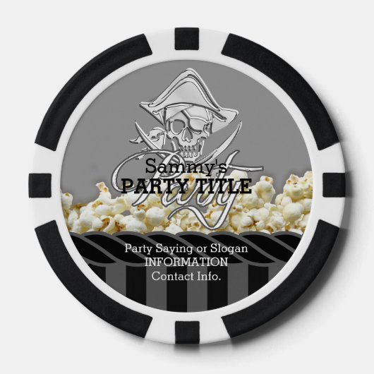 Persoonlijke Pirate Day Party Pokerchips (Voorkant)