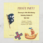 Persoonlijke Piratenfeest Uitnodiging (Voorkant / Achterkant)