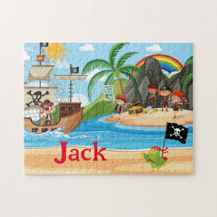 Persoonlijke Piratenschip Kind Naam Puzzel